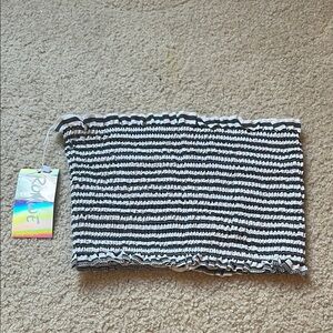 Black and White Striped Tube Top
